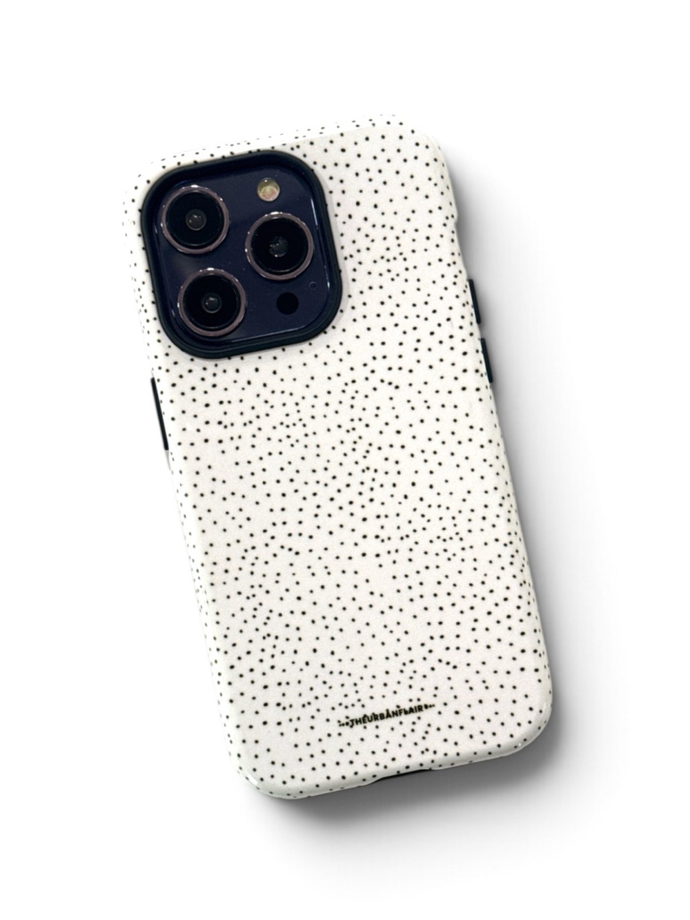 Micro Polka Dot Protective iPhone 14 Pro Case with Minimal Design (Gloss Finish)